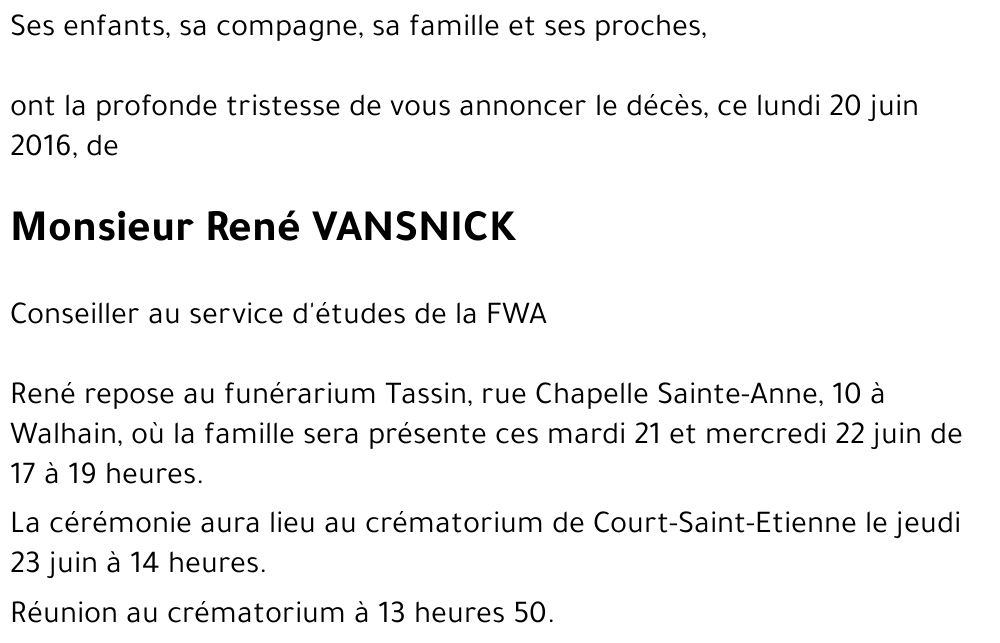 René VANSNICK