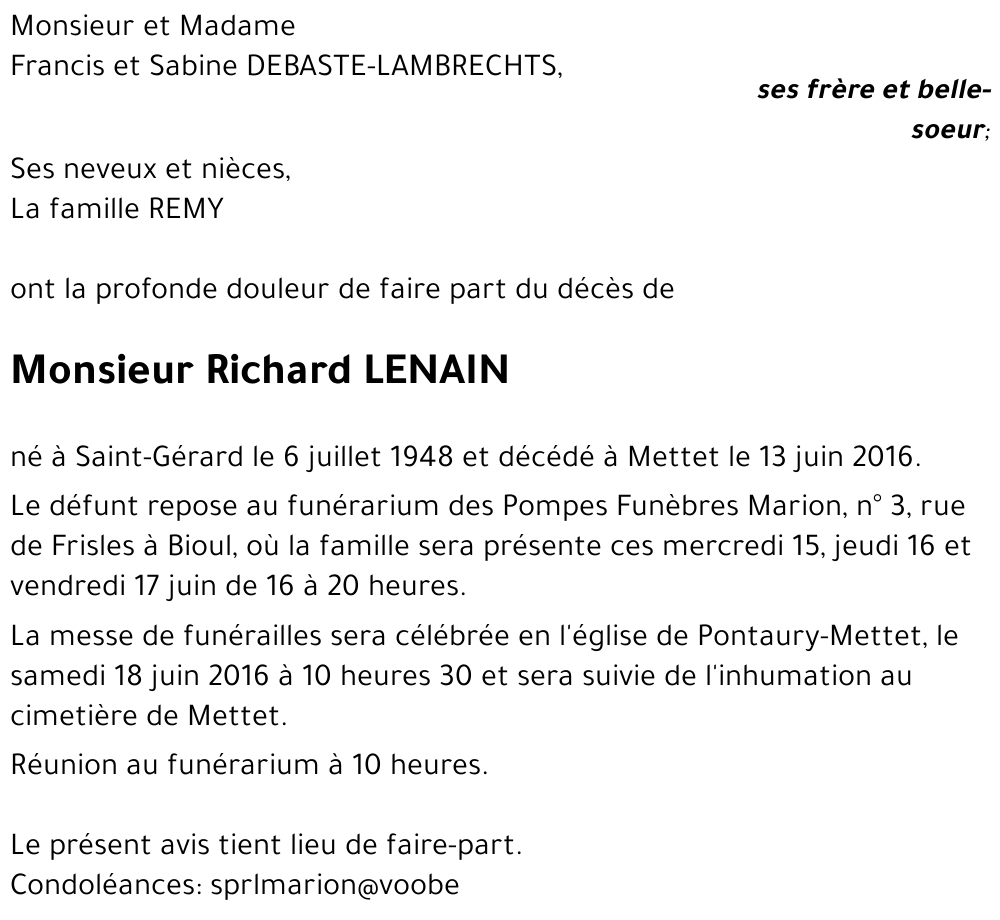 Richard LENAIN