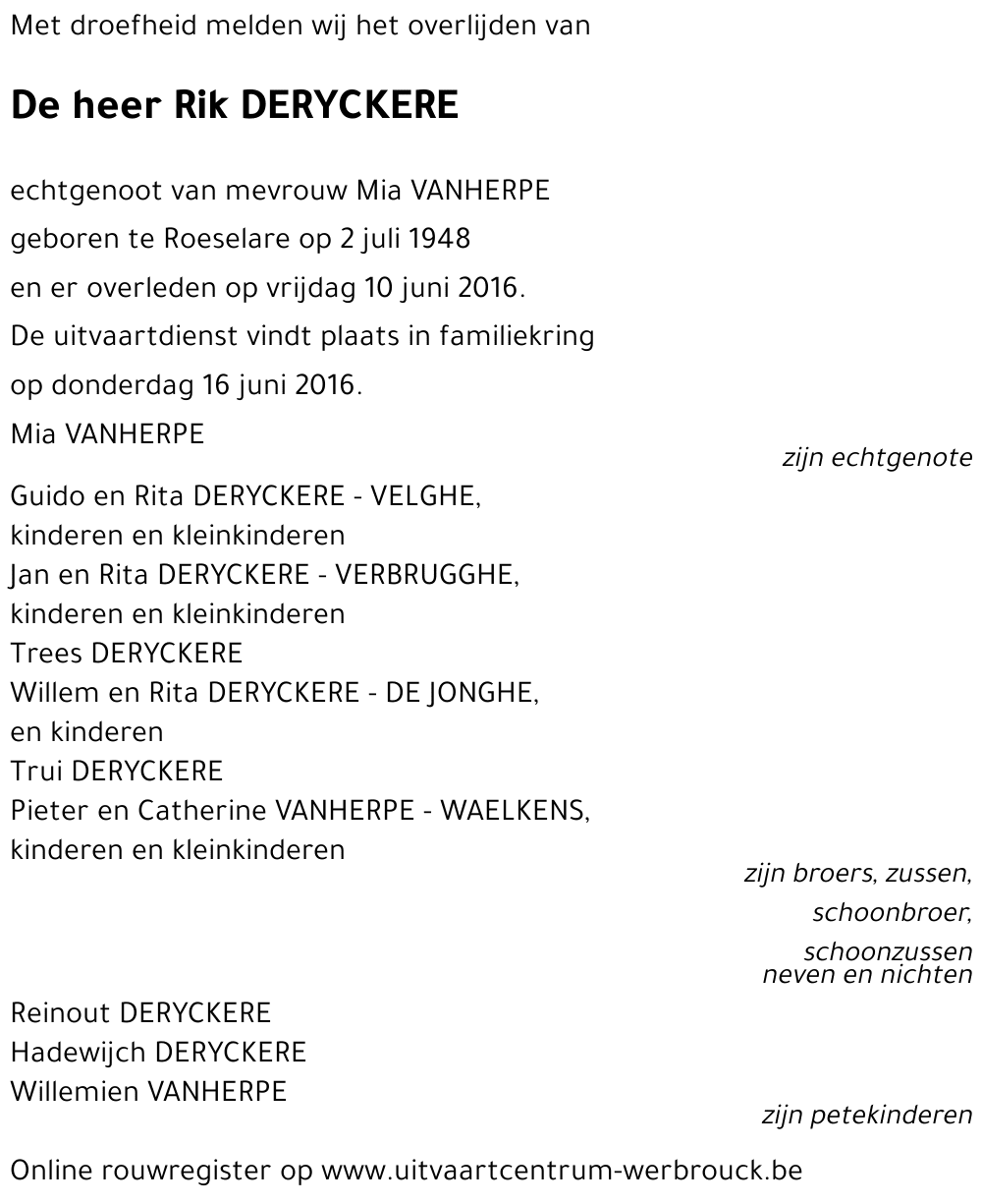 Rik DERYCKERE