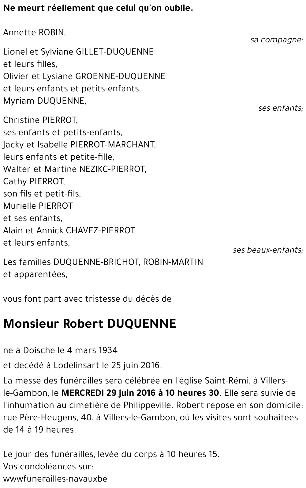 Robert DUQUENNE
