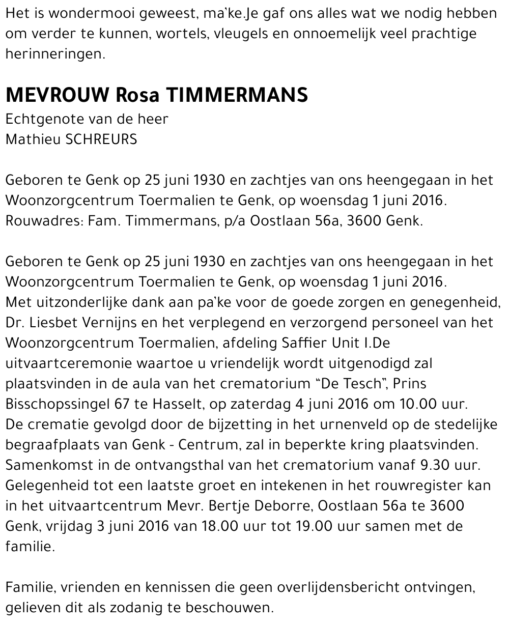 Rosa TIMMERMANS