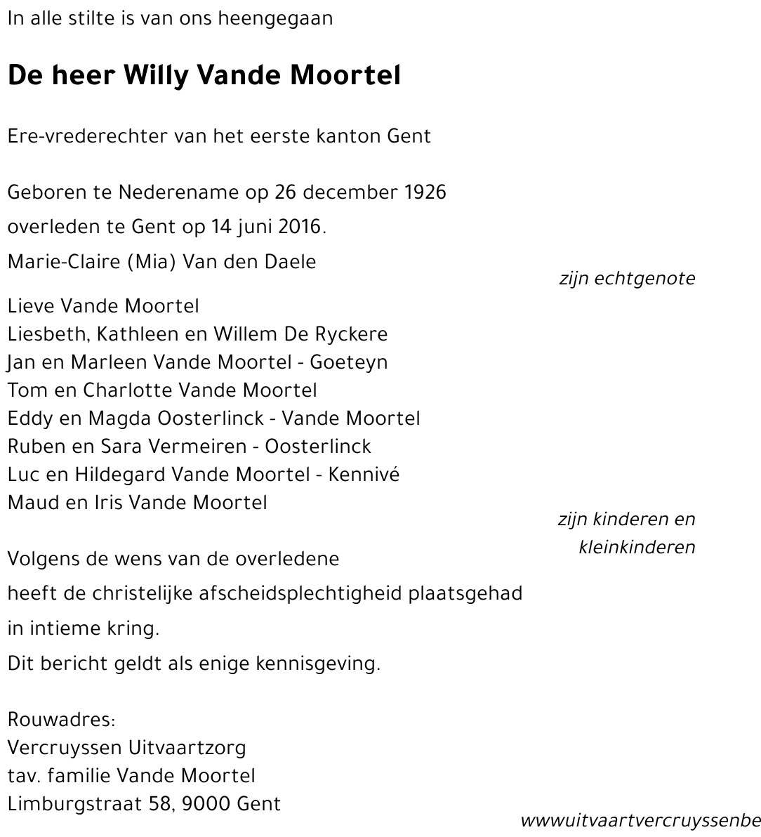 Willy Vande Moortel