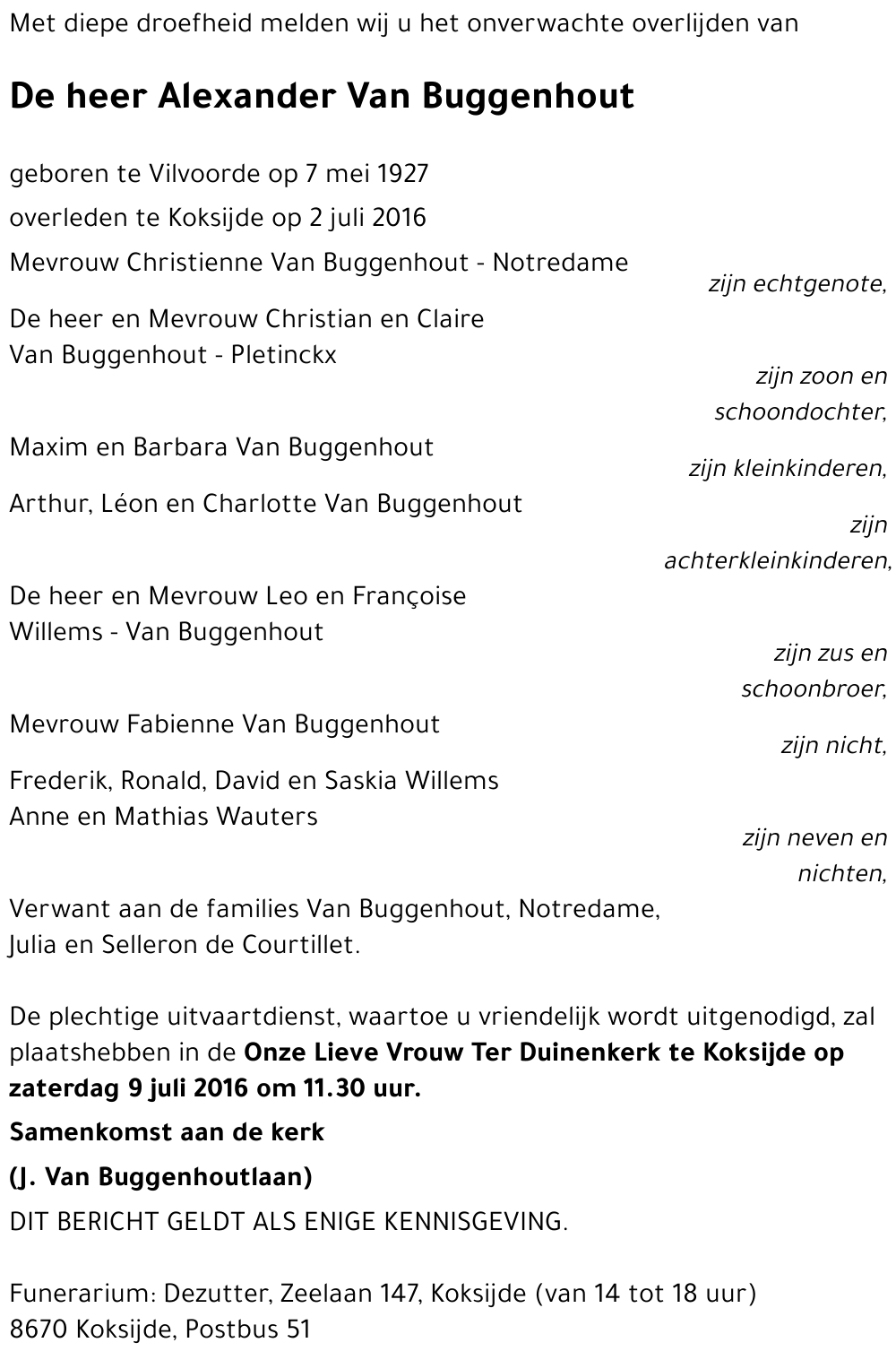 Alexander Van Buggenhout