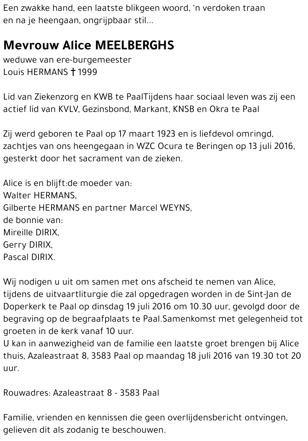 Alice MEELBERGHS