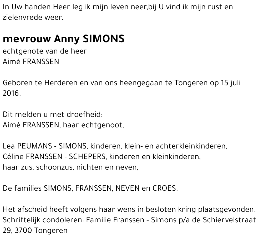 Anny SIMONS