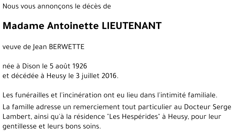 Antoinette LIEUTENANT