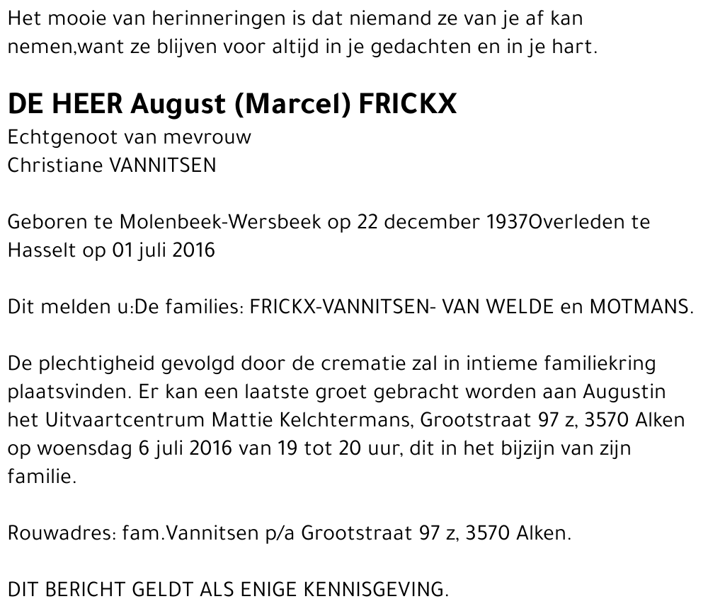 August FRICKX