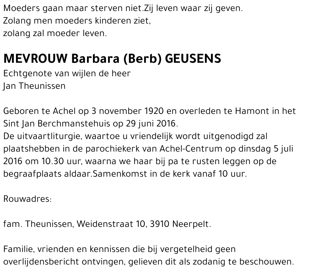 Barbara (Berb) Geusens