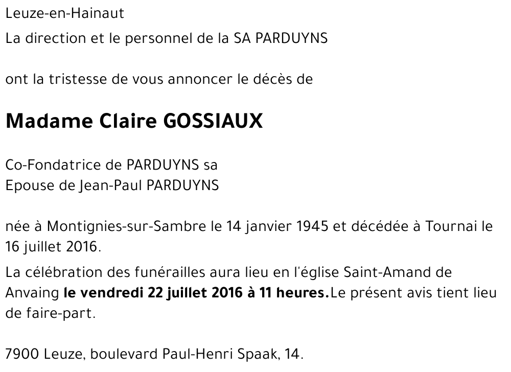 Claire GOSSIAUX