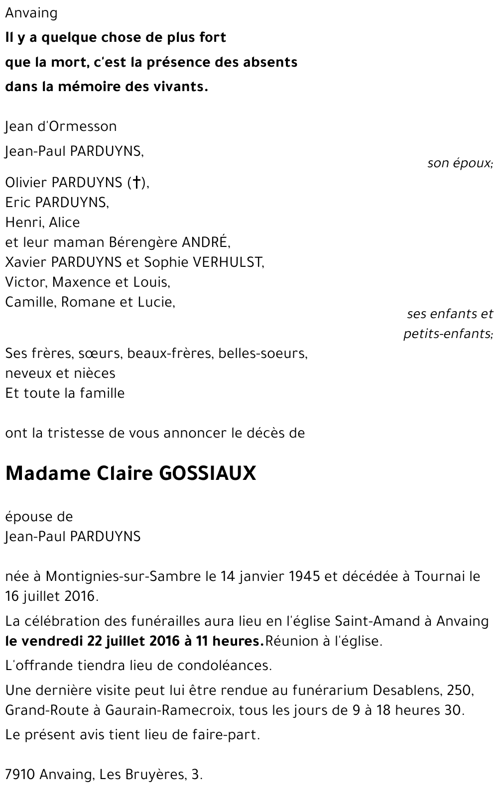 Claire GOSSIAUX