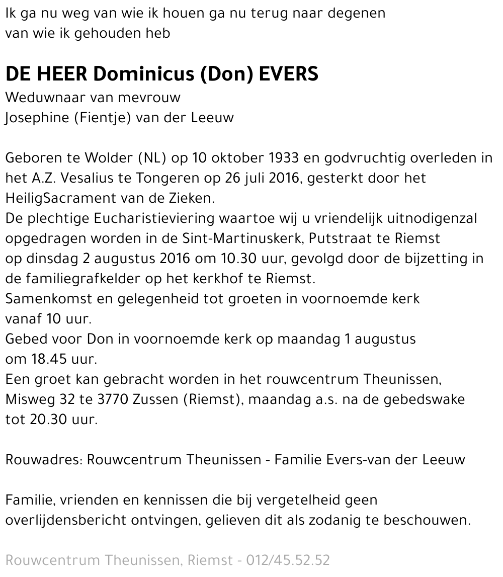 Dominicus (Don) Evers