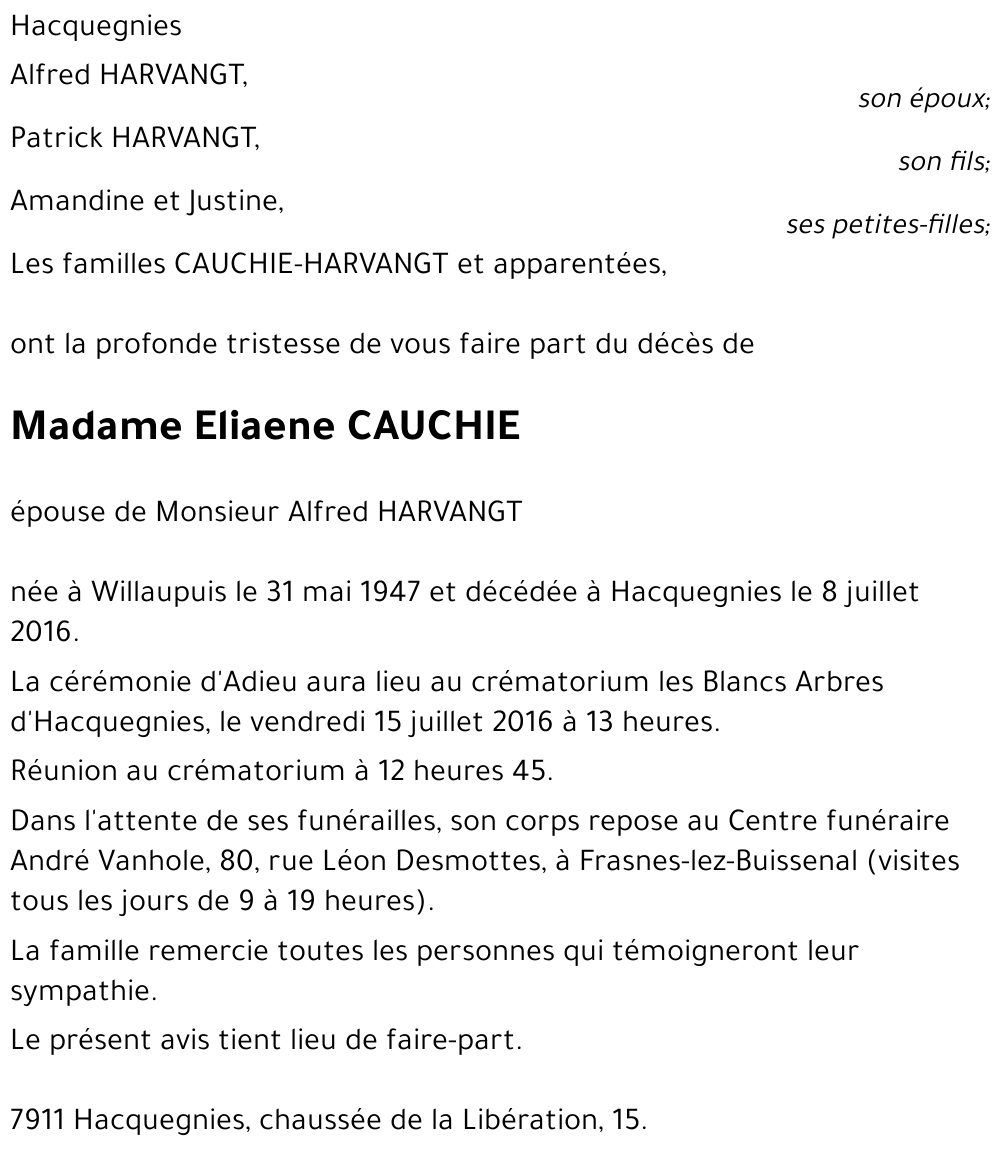 Eliaene CAUCHIE