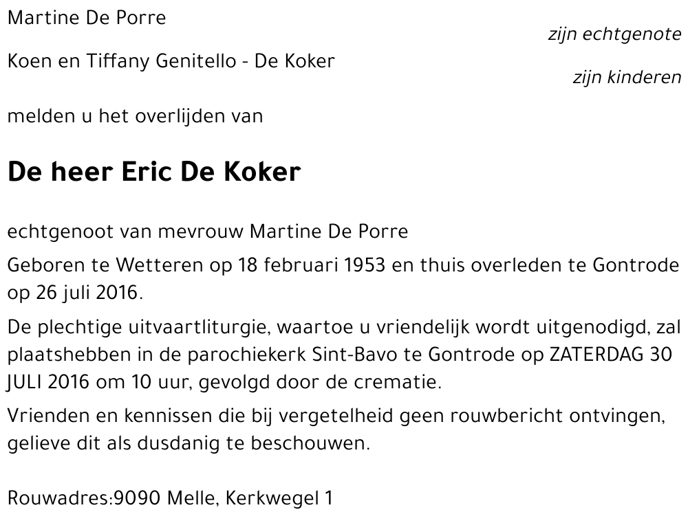 Eric De Koker
