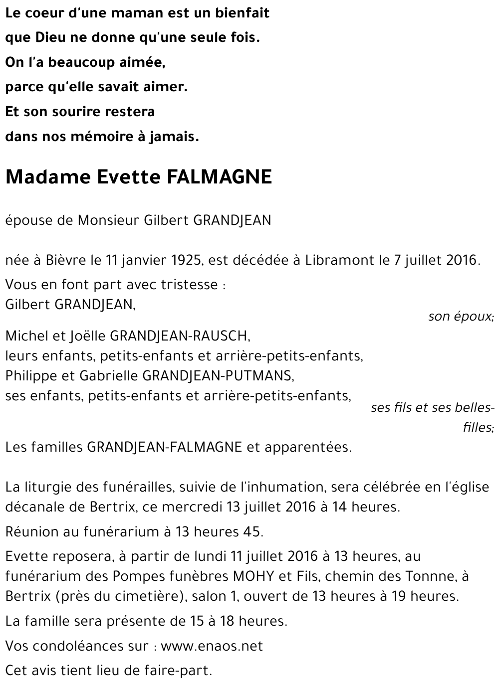 Evette FALMAGNE