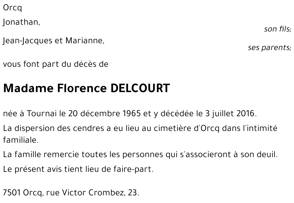 Florence DELCOURT