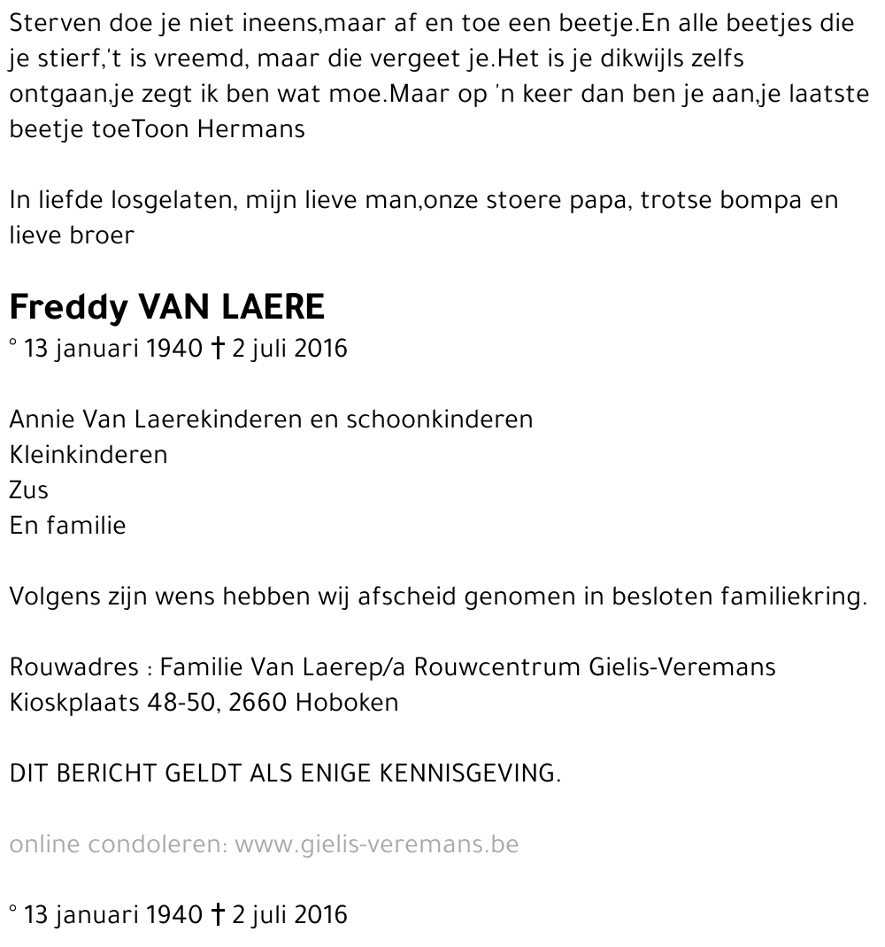 Freddy Van Laere