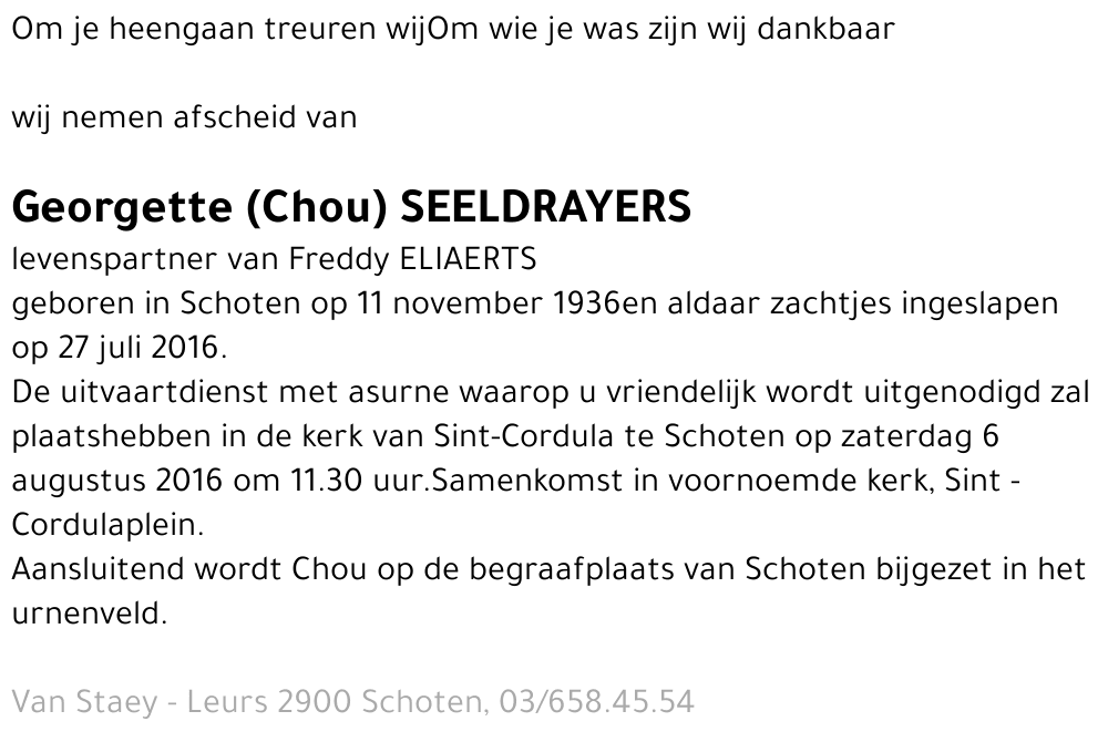 Georgette Seeldrayers