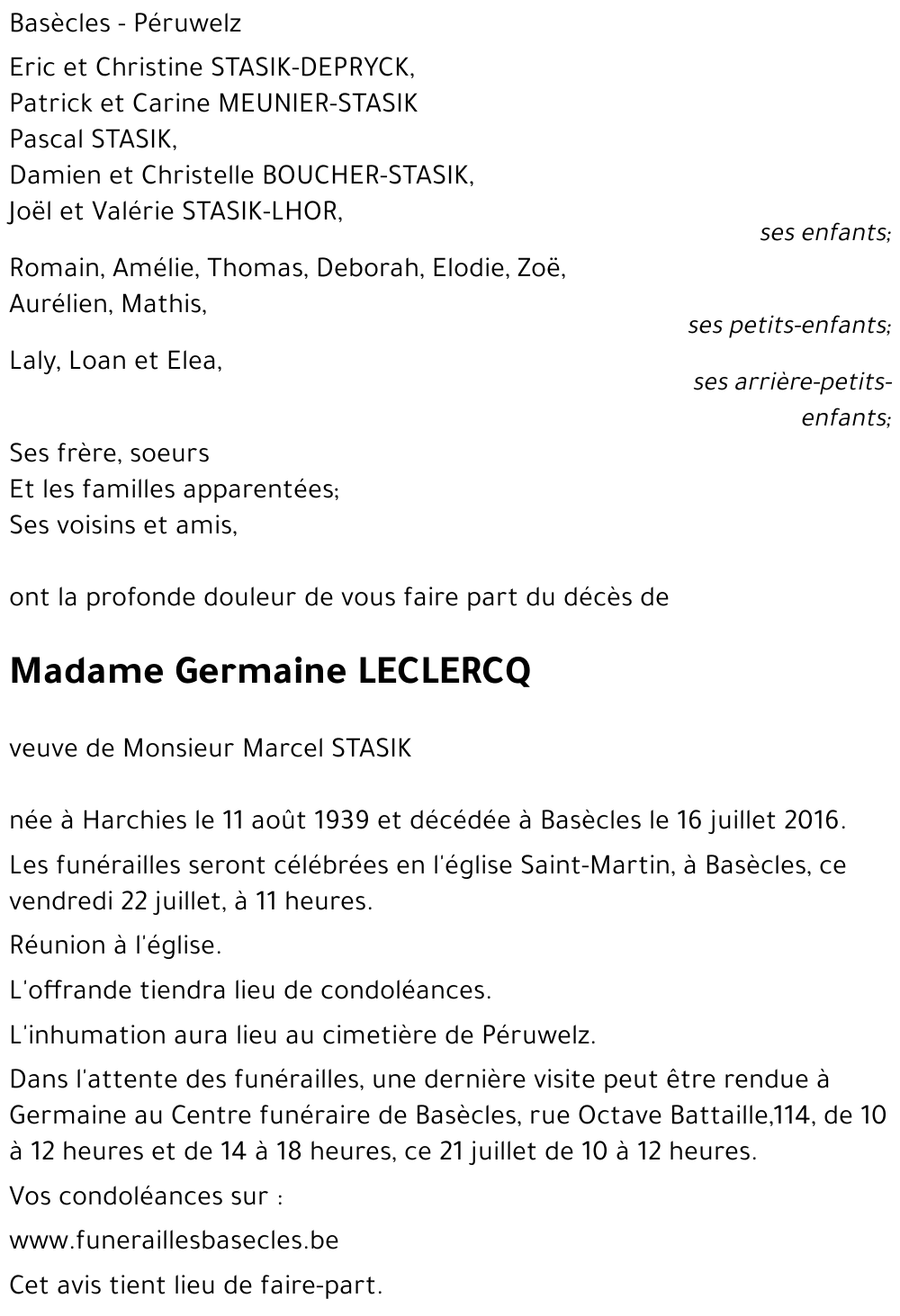 Germaine LECLERCQ