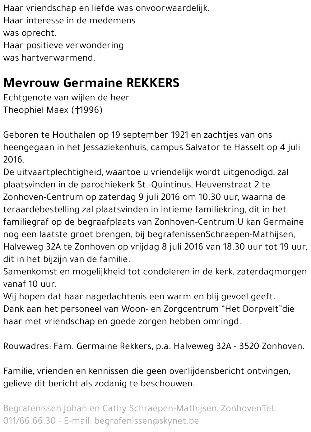 Germaine Rekkers