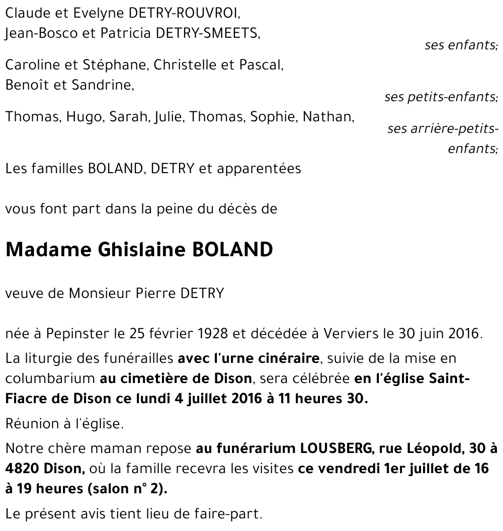 Ghislaine BOLAND