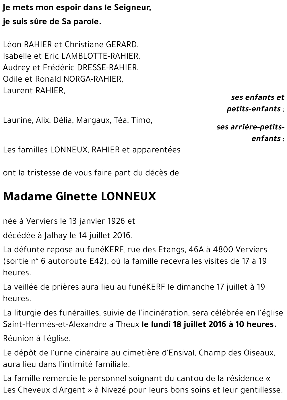 Ginette LONNEUX