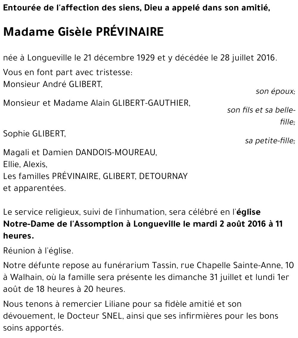 Gisèle PRÉVINAIRE