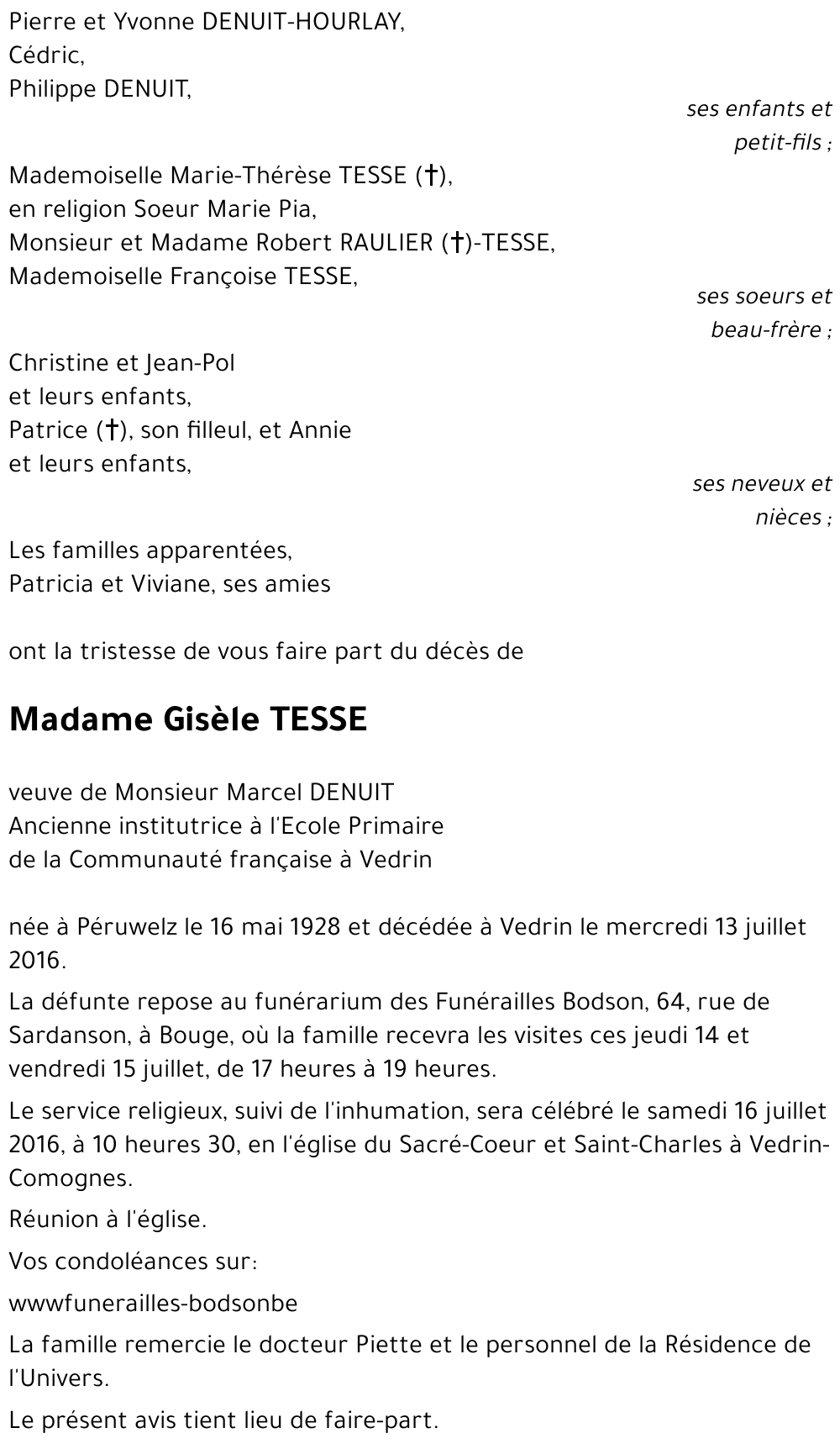 Gisèle TESSE