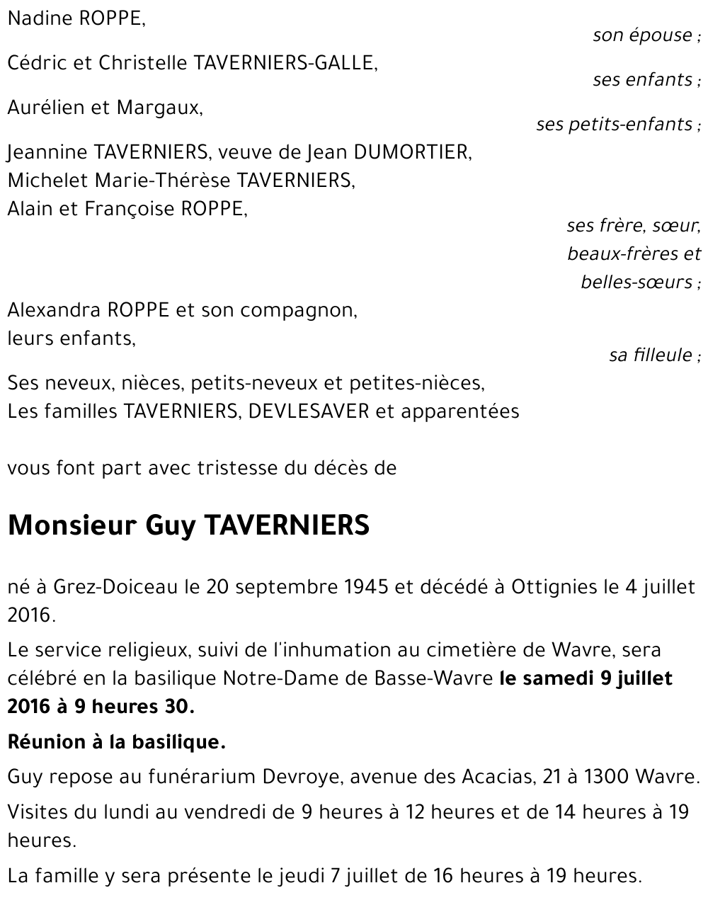 Guy TAVERNIERS