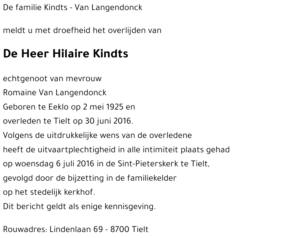 Hilaire Kindts