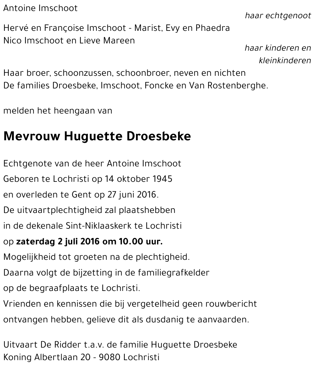 Huguette Droesbeke