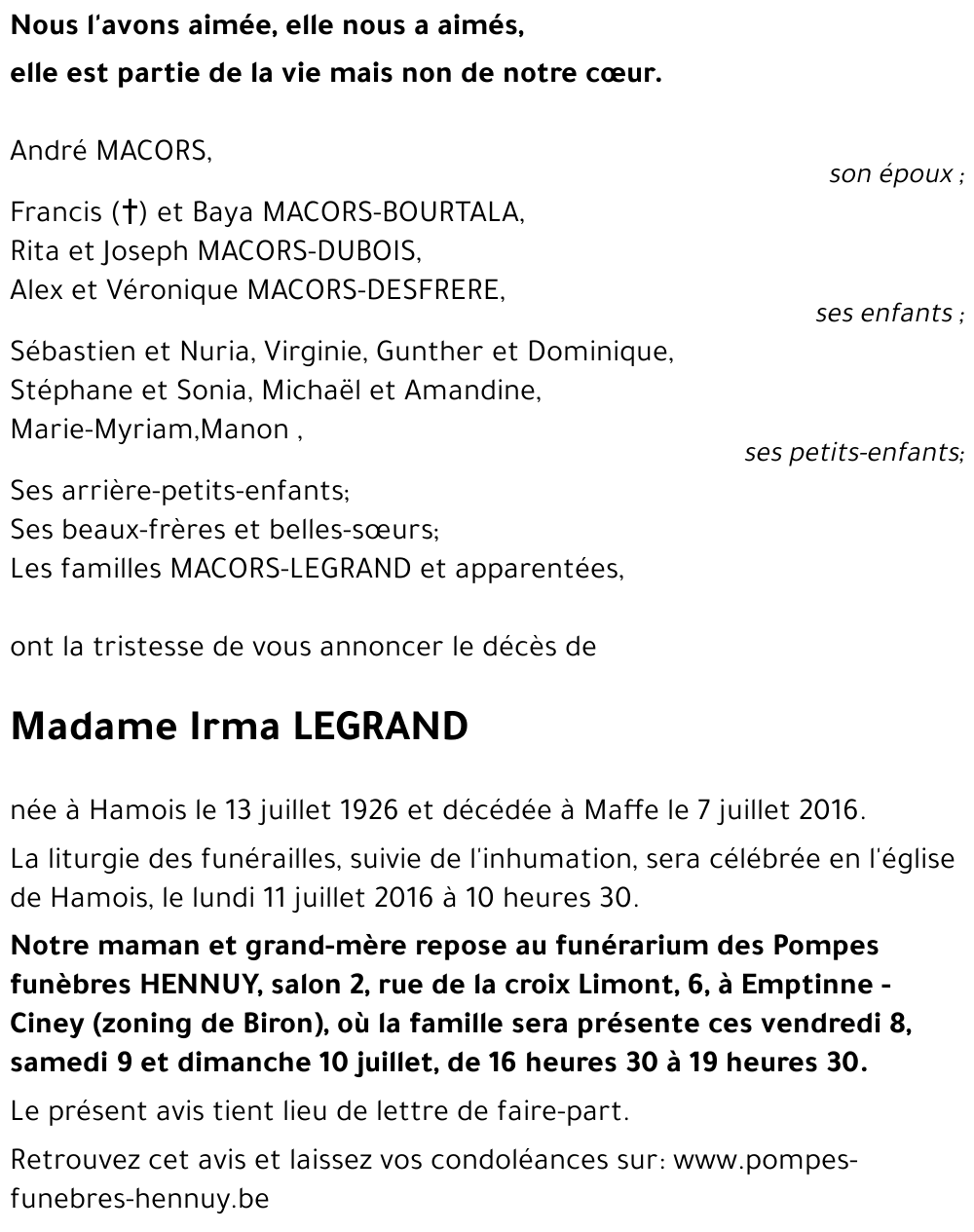 Irma LEGRAND