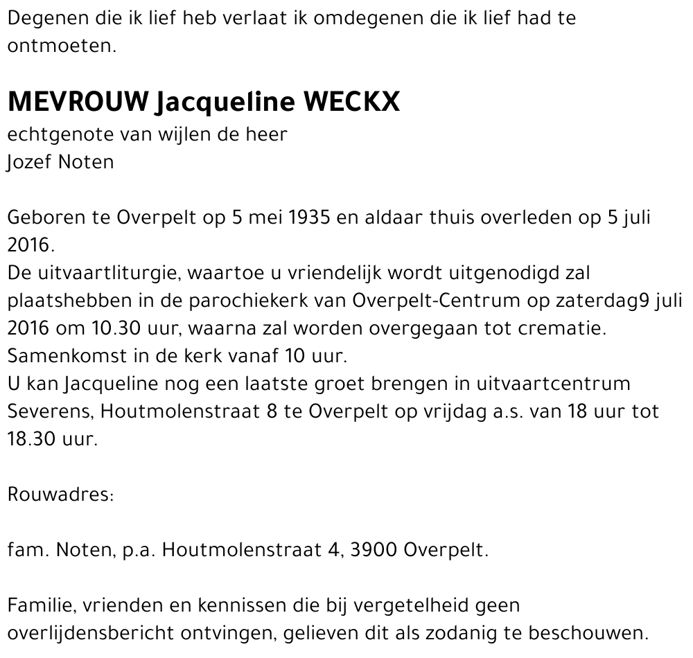 Jacqueline Weckx