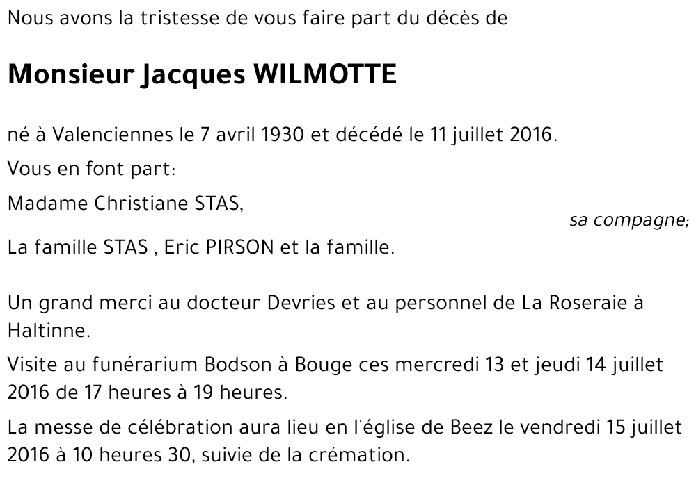 Jacques WILMOTTE