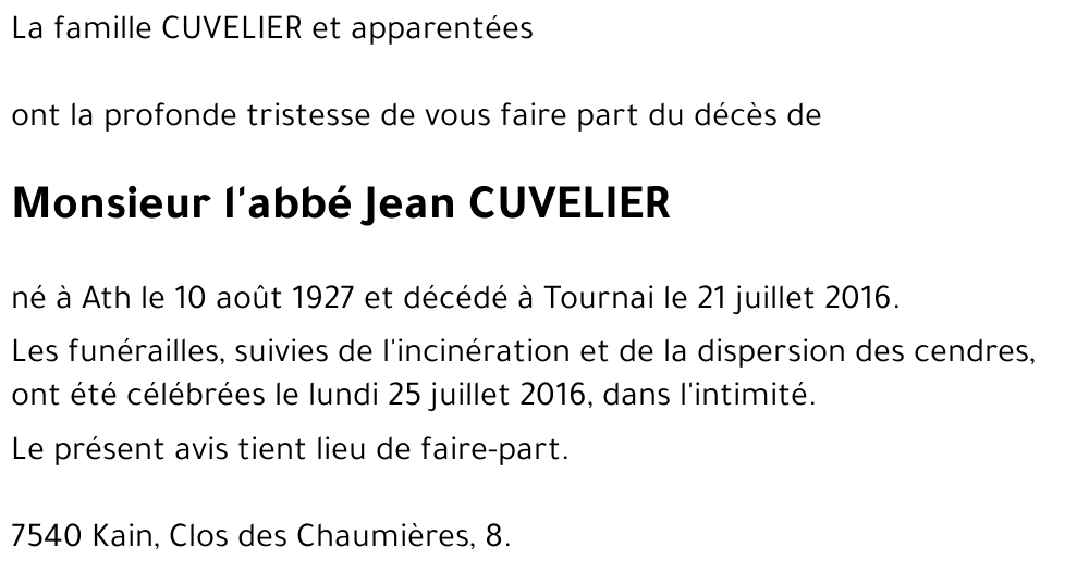 Jean CUVELIER