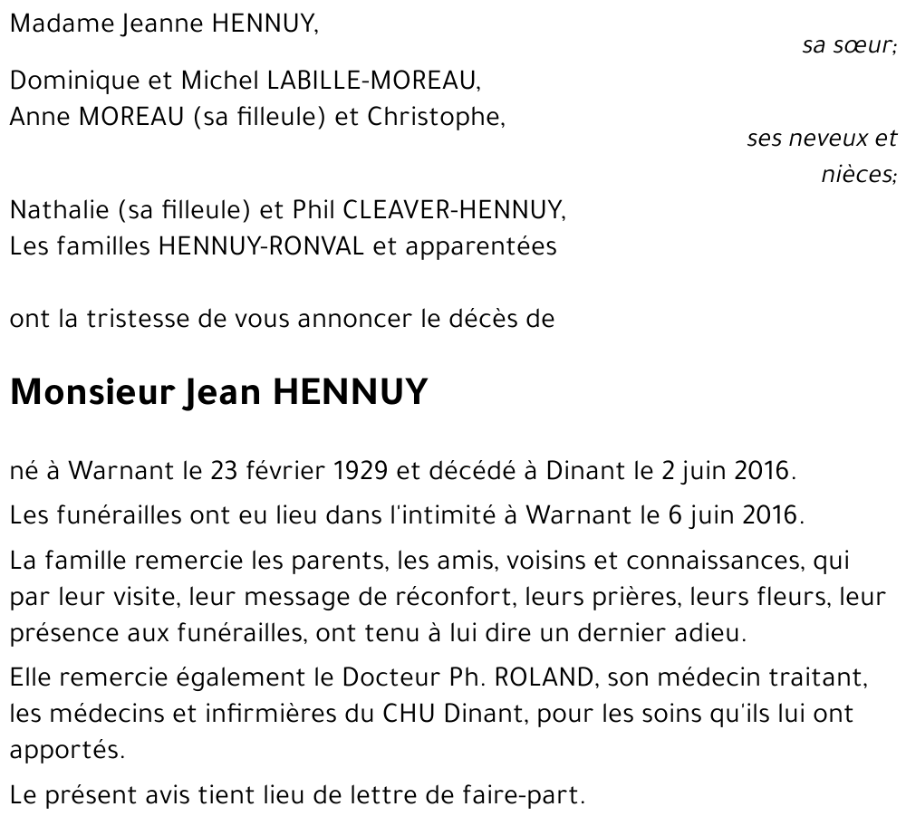 Jean HENNUY