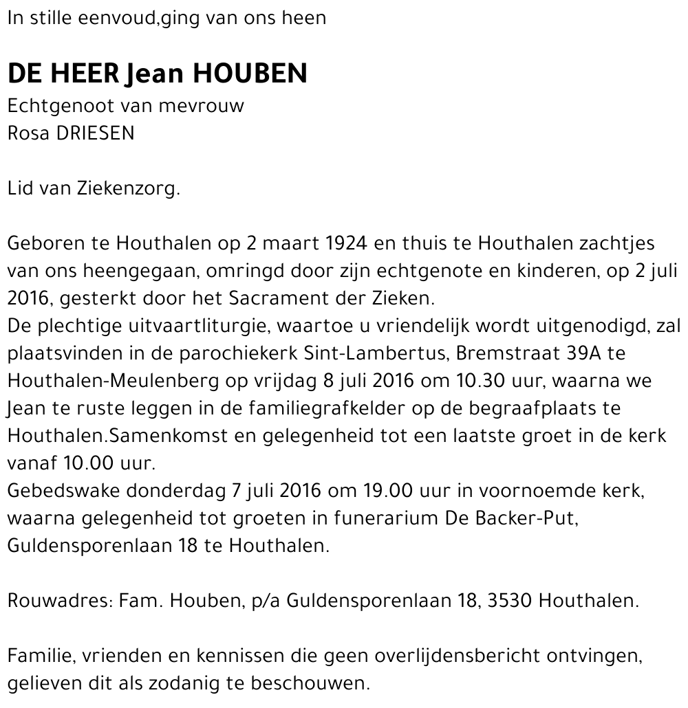 Jean HOUBEN