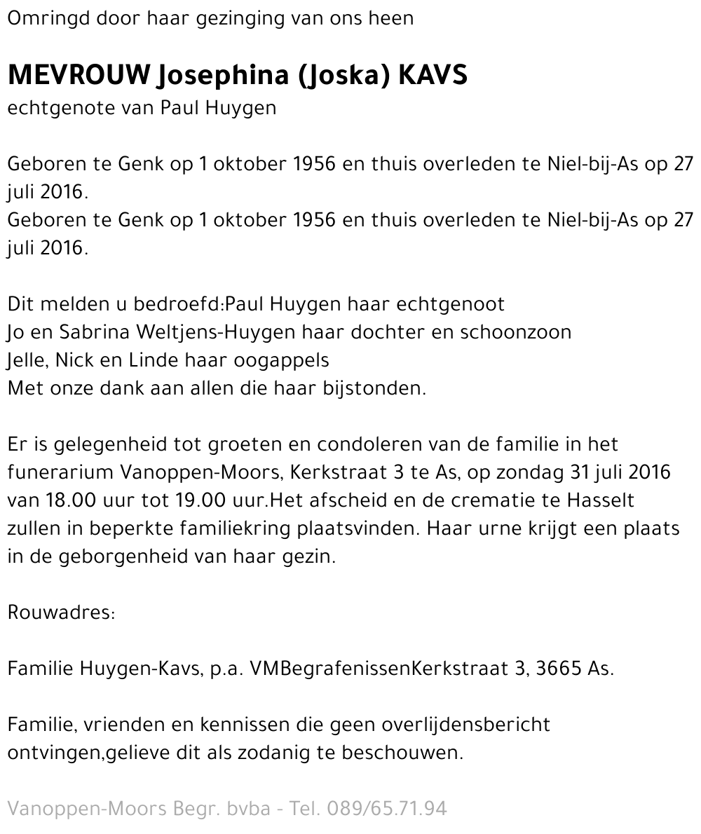 Josephina (Joska) Kavs