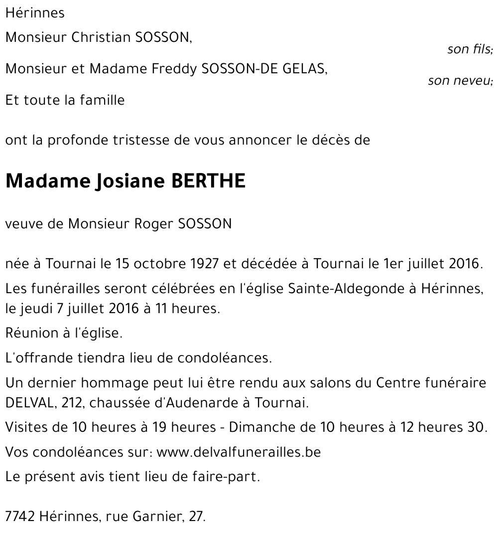 Josiane BERTHE