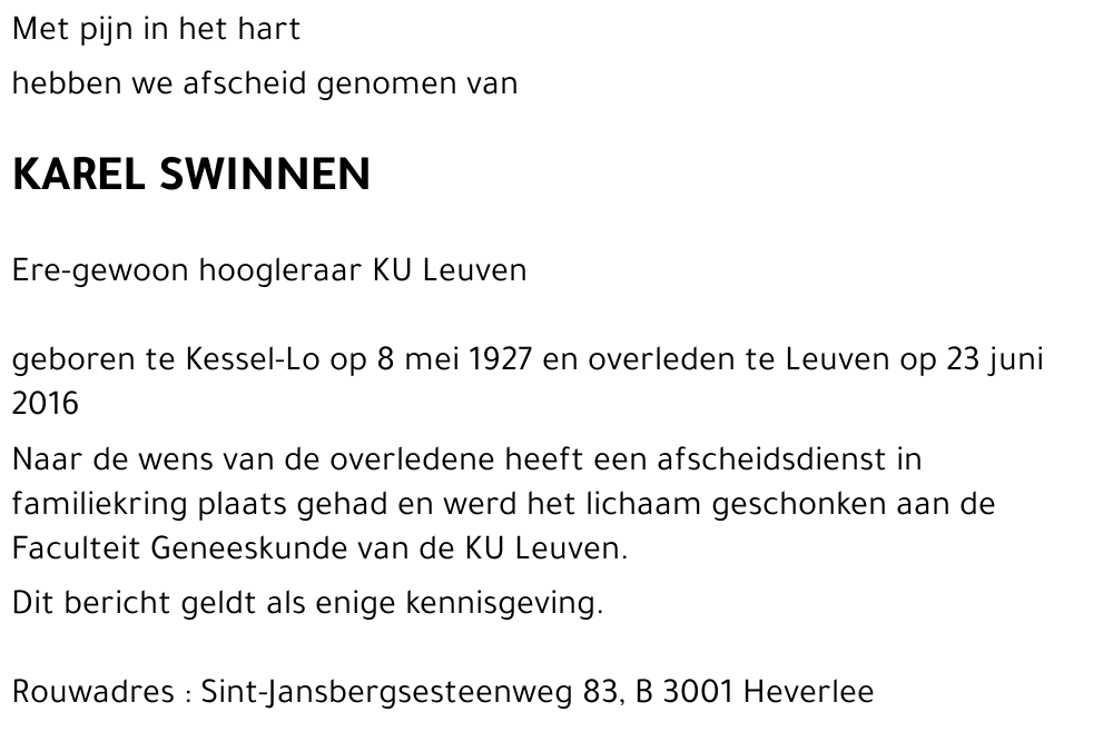 KAREL SWINNEN