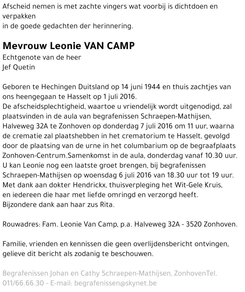 Leonie Van Camp