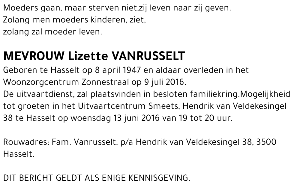 Lizette Vanrusselt