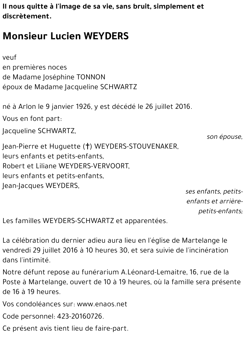 Lucien WEYDERS