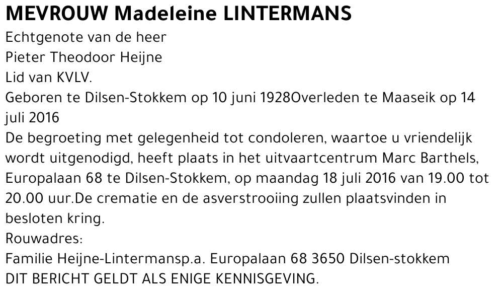 Madeleine Lintermans