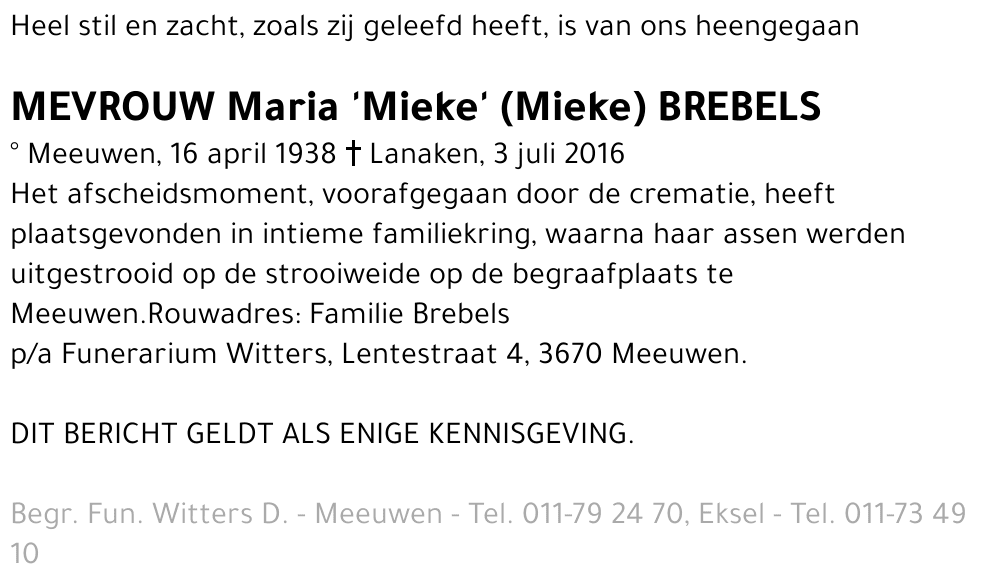 Maria Brebels
