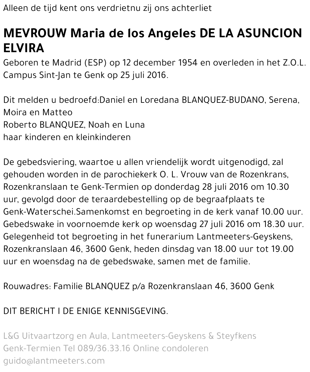 Maria de los Angeles de la Asuncion Elvira