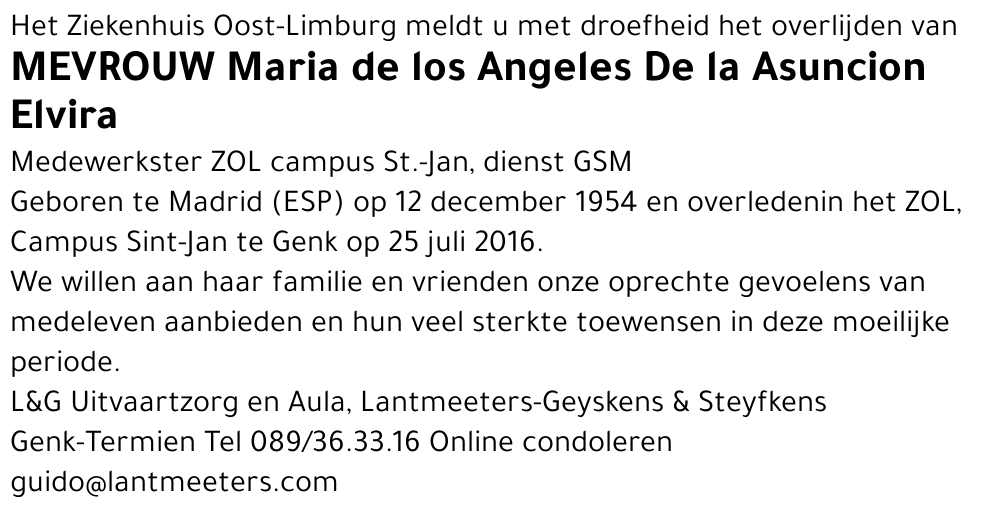 Maria de los Angeles de la Asuncion Elvira