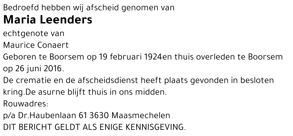 Maria Leenders