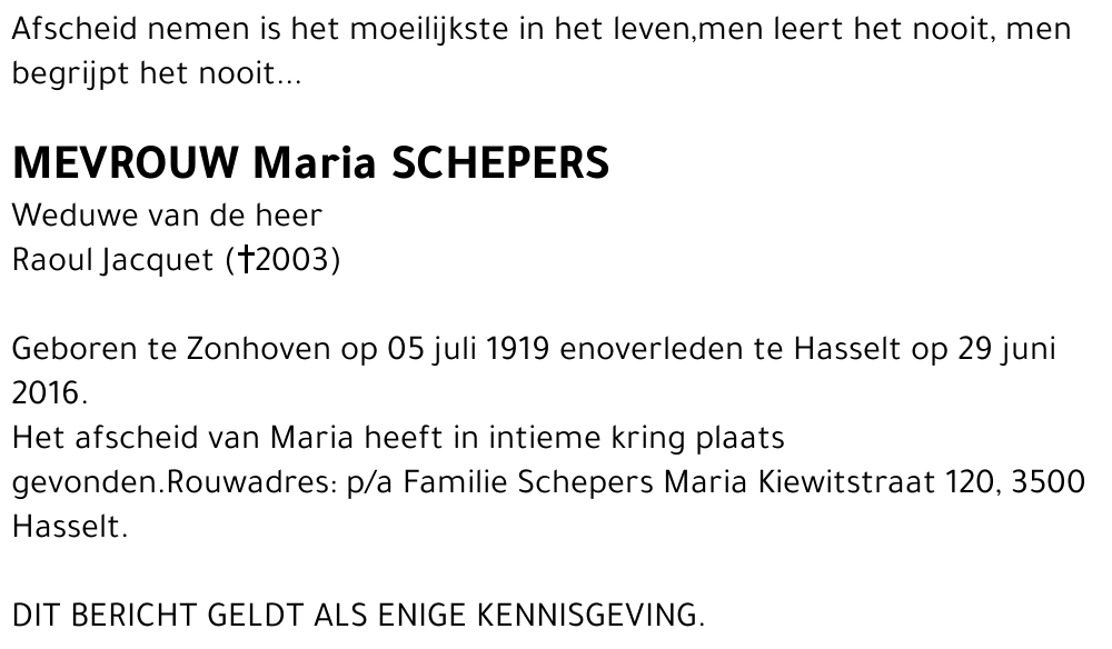 Maria Schepers