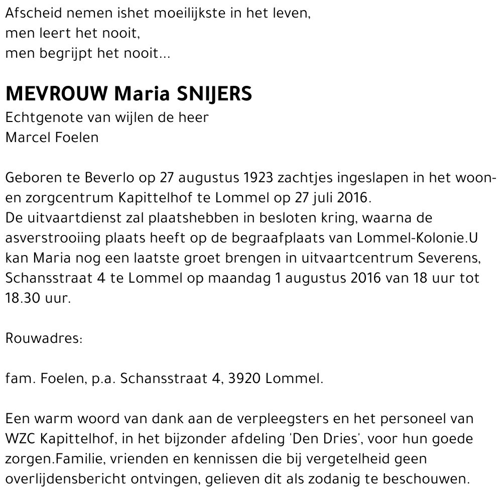 Maria Snijers
