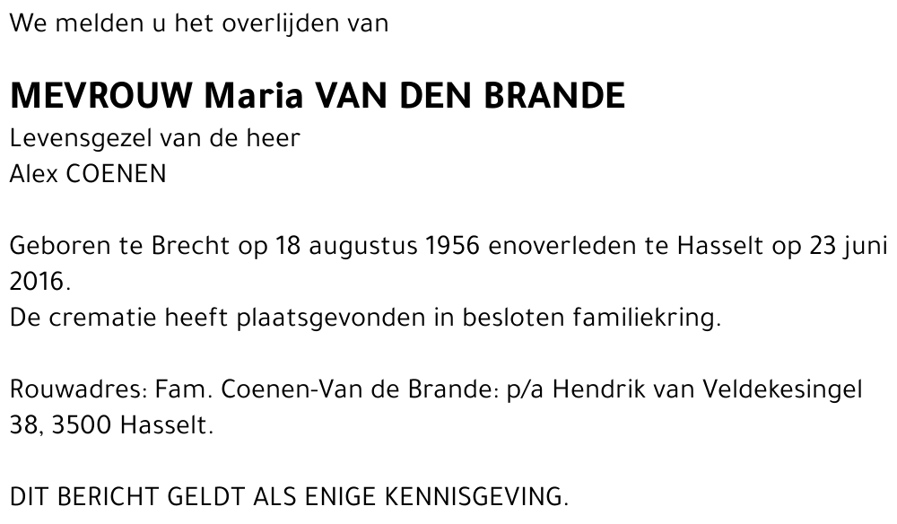 Maria Van den Brande
